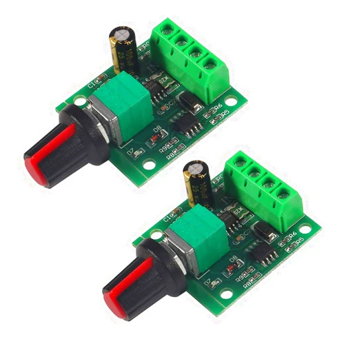 AOICRIE 2PCS DC Voltage Motor Speed controlle, 1.8v 3v 5v 6v 7.2v 12v 2A 30W Low Voltage DC Motor Speed Controller PWM 1803BK 1803B Adjustable Driver Switch