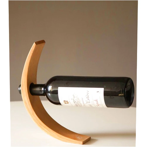 Generic Bamboo Wine Rack Curved Wine Bottle Stand Countertop Wine Bottle Holder