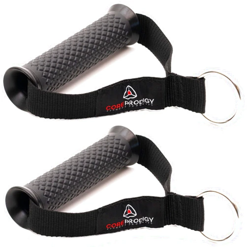 Core Prodigy Heavy Duty Exercise Handles - Grip Attachments for Cable Machine Pulleys, Gym Equipment, Resistance Bands, and Weight Lifting