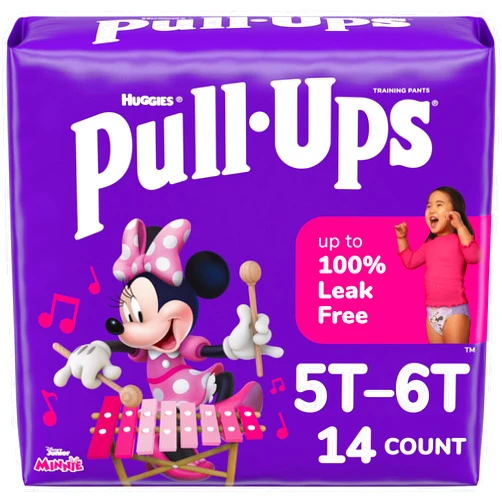 Pull-Ups Girls' Potty Training Pants, Size 5T-6T Training Underwear (46+ lbs), 14 Count