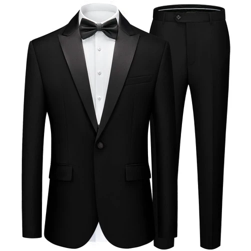 WEEN CHARM Men's Suits Slim Fit 2 Piece One Button Blazer Jacket Wedding Prom Tuxedo Pants Set