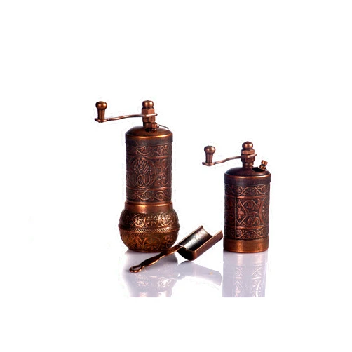 MOOGCO Grinder Set - Herb Grinder - Pepper Grinder Mill - Pepper Mill - Spice Grinder - Pepper Mill Grinder with Crank Handle - Spice Grinder Manual (Antique Copper)