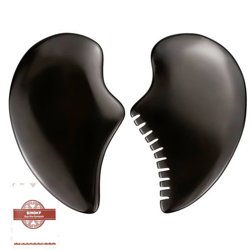 SINOKF Bian Stone Gua Sha Facial Tools Scraping Massage Face Guasha Board Scraping Plate(Seahorse 2pcs)