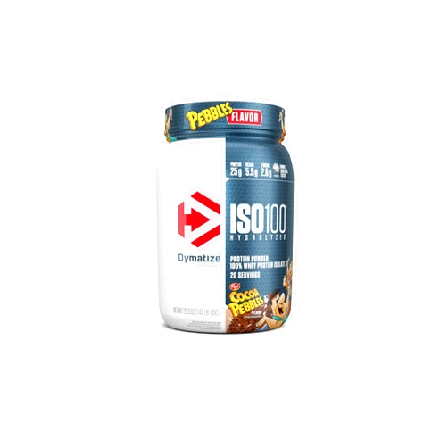 Dymatize ISO100 Whey Protein Powder Isolate, Cocoa Pebbles, 25g of Protein, 20 Servings, 5.5g BCAAs, Less Than 120 Cal., Gluten Free, 1g Fat, 1g Sugar, 2g Carb