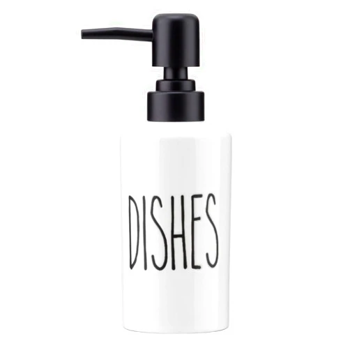 FE FUN ELEMENTS FE Dish Soap Dispenser for Kitchen, 10oz Kitchen Soap Dispenser, Ceramic Hand Soap Dispenser for Kitchen with Plastic Pump(Dishes)