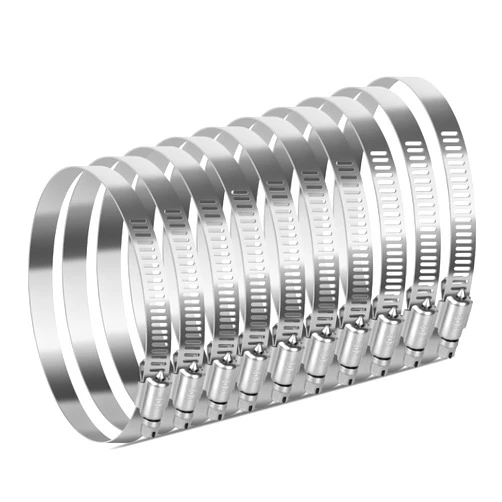 Gudui 10 Pack 6 Inch Hose Clamp Stainless Steel Adjustable Duct Clamps Large Worm Gear Hose Clamps Assortment Kit Metal Pipe Clamps for Air Ducting, Dryer Vent Hose, Plumbing, Automotive