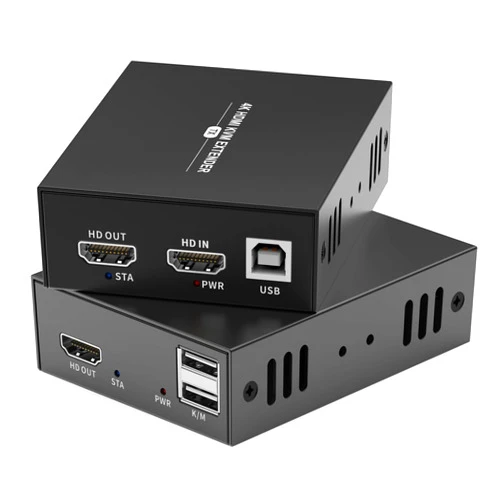 Elalight HDMI KVM USB Extender Transmit 4K@60Hz HD Video Over Cat5e/6 Ethernet Cable 60m (196 ft) for Mouse and Keyboard Control Remote Signals