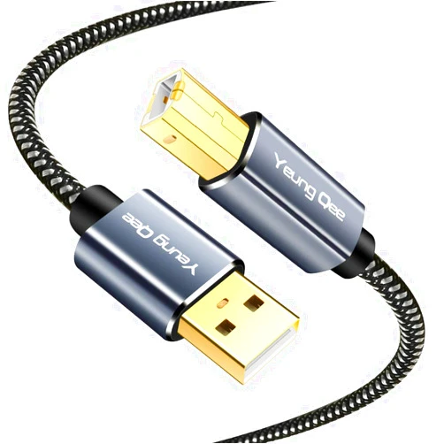 Yeung Qee Printer Cable 10 ft,USB Printer Cable High Speed USB 2.0 A Male to Type B Male Printer Scanner Cable Cord Compatible with HP, Canon, Epson, Dell, Brother, Xerox, Samsung etc (10FT/3M)