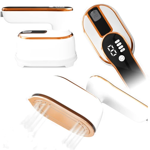 Loleik Upgraded - Travel Steamer for Clothes - LED Display & 4 Level Steam, Foldable Compact Portable Iron, Mini Small Handheld Iron for Travel Home College Dorm Essentials, White