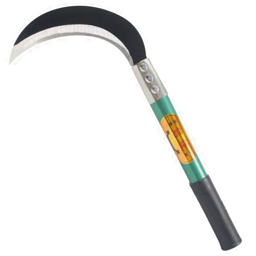 KEYI Weeding Sickle,Steel Grass Sickle,Manganese Steel Blade/Hardwood Handle Hand held Serrated Grass Hook Cutter - Great for Removing Unwanted Vines and Weeds. (13.8 in*6.3 in)