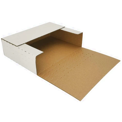 ROTCH 50 Pack 7.5x5.5x2'' Corrugated Easy-Fold Mailers, Small Cardboard Boxes in Versatile Height, White