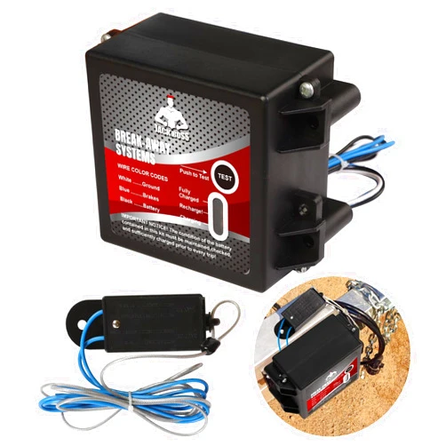 Jack Boss Upgraded Trailer Breakaway Kit, LED Test Controller System with 12V 5AH Battery and Charger, Universal for Brakes of Trailer Vehicle