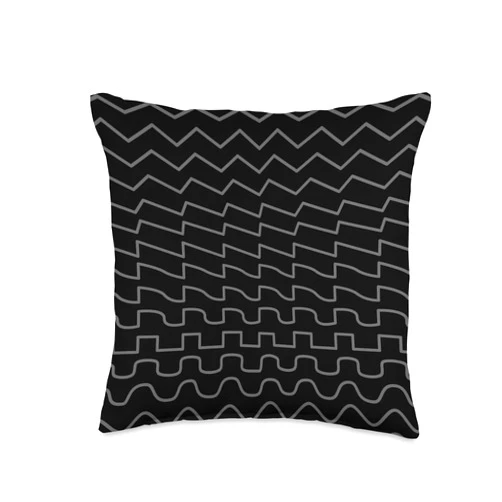 Synthesizer and Drum machine Clothing by Mewzeek T Synthesizer Waveform Throw Pillow, 16x16, Multicolor