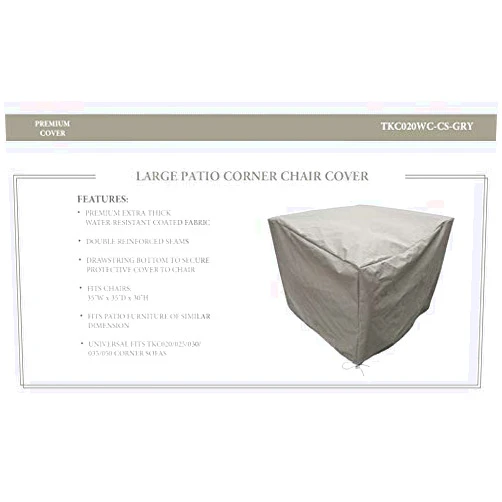 TK Classics TKC020WC-CS-GRY Barbados/Florence/Miami/Fairmont/Cape Cod/Venice/Manhattan/Laguna Corner Protective, Grey Covers and Storage