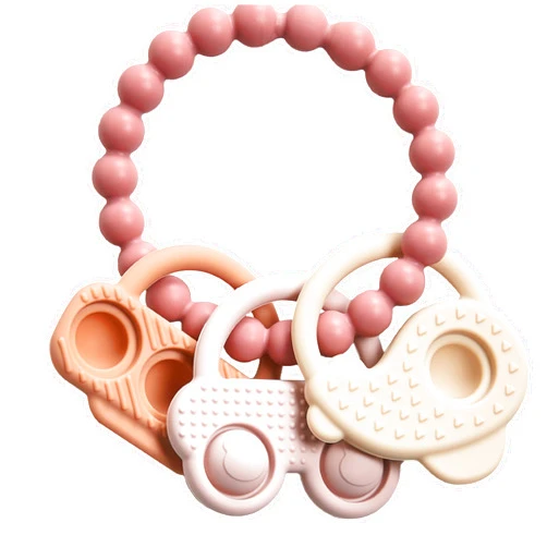 KUB Baby Teether for Teething Relief, Silicone Teethers for Babies, Baby Chew Toys Beige