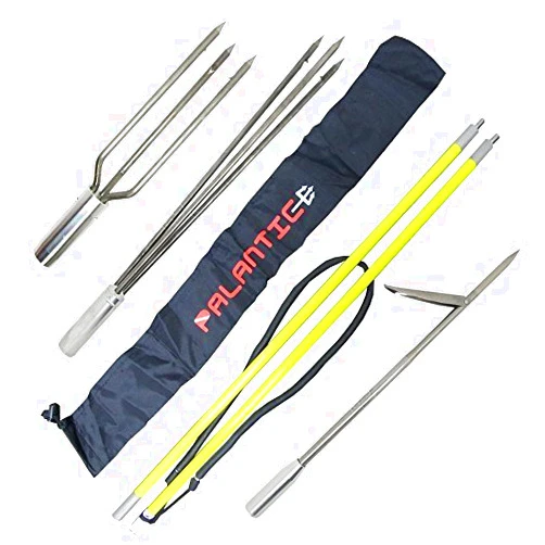 Scuba Choice Spearfishing 5' Fiber Glass Travel 2piece Hawaiian Sling Pole Spear 3 Tips Set, Yellow