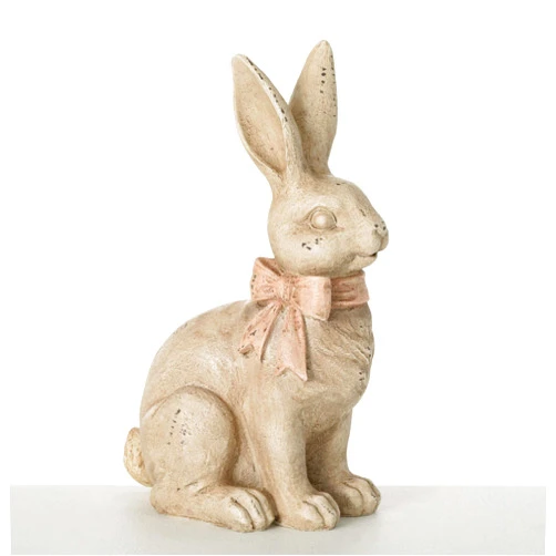 Sullivans Sulivans Vintage Sitting Tan Rabbit Figurine Garden Statue, Perfect for a Table Centerpiece, Mantels and Shelf Decoration, Indoor or Outdoor Spring Decor for Home, Office, Patio and Lawn