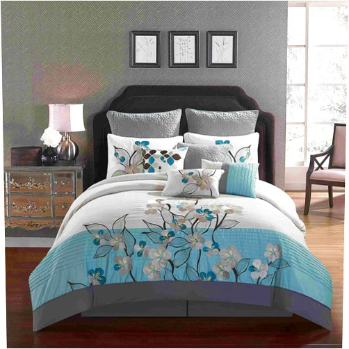 All American Collection New 7 Piece Embroidered Over-Sized Comforter Set