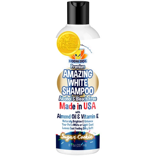 Bodhi Dog Amazing White Shampoo for Dogs - Brightens White & Light Coats - Plant-Based - Made with Natural Ingredients -Safe & Effective for All Breeds - Gentle & Cruelty-Free - Made in USA (8 Fl Oz)