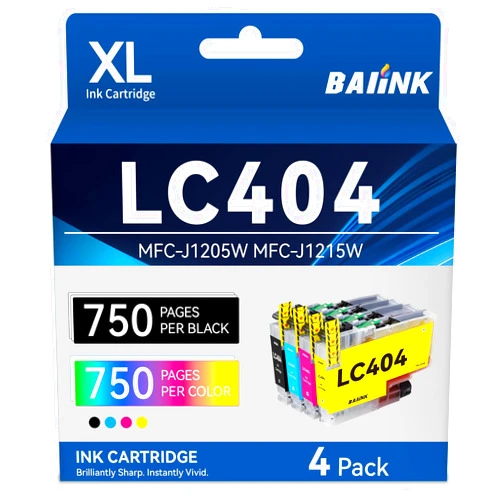 BAIINK LC404 Ink Cartridges Replacement for Brother Ink Cartridges LC404 LC-404 LC404XL Compatible with Brother MFC-J1205W MFC-J1215W MFC-J1205W XL Printer (4 Pack, Black Cyan Magenta Yellow)
