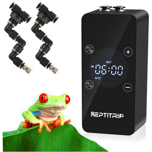 REPTITRIP Updated Reptile Mister – Humidifier for Tanks, Amphibians, and Rainforest Plants with Timer and Manual Spray Functions