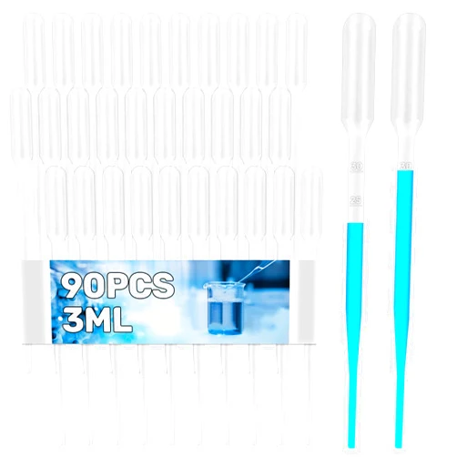 MAQIHAN Disposable Pipettes Dropper 90pcs - 3ml Plastic Pipettes Droppers Pippettes Pippets Water Dropper Mini Transfer Pipettes Droppers for Ersessential Oils Pipets Small Measuring Liquid Dropper