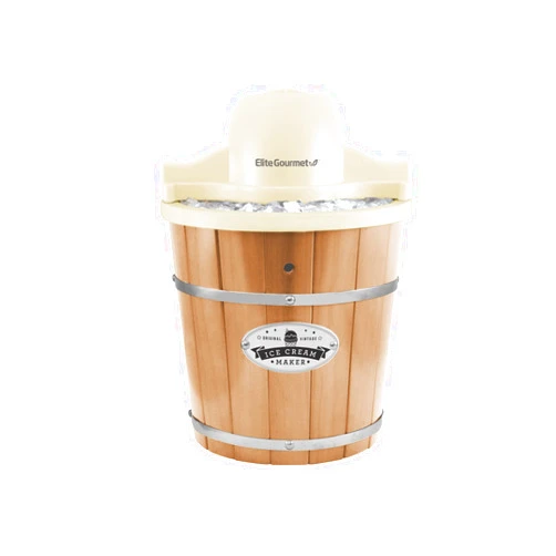 Elite Gourmet EIM-924L# 4 quart Old Fashioned Electric Ice Cream Maker, Pine Bucket
