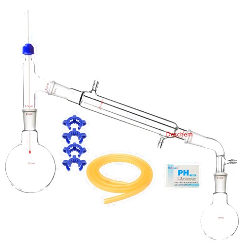 Deschem 500ml,24/40,Glass Distillation Apparatus,New Lab Glassware Kit