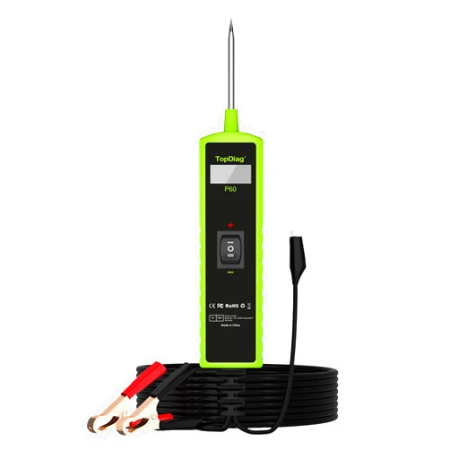 SIUKE P60 Automotive Circuit Tester Car Electrical System Short Tester 6-30V DC with Function LCD Display Flashlight Component Activation/Continuity Testing/Grounding Detection/Trace Locate Short
