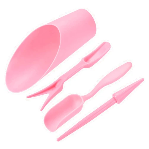 AKOAK 4 Pcs Set Mini Garden Soil Spoon Plastic Planting/Transplanting Garden Tool Set Indoor Mini Garden Plant Care Shovel Soil Cup Bucket Shovel Transplanting Tool