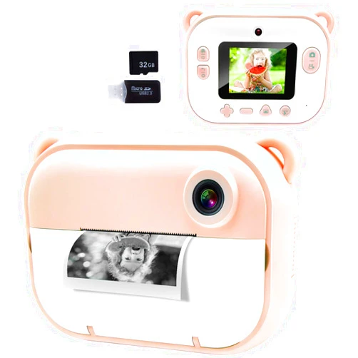 Joytrip Kids Instant Print Camera, Kids Camera with 2.4” HD Large Screen LCD, Digital Camera with Thermal Printing Paper and Cartoon Stickers, 3-14 Years Old Children Toy Learning Camera