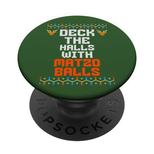 Matching Ugly Christmas Matzo Balls Hanukkah Hanukkah Deck Hall With Matzo Balls Ugly Christmas PopSockets Adhesive PopGrip