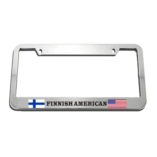 QDENG Finnish American Metal License Plate Frame Tag Holder Auto Accessory Zinc