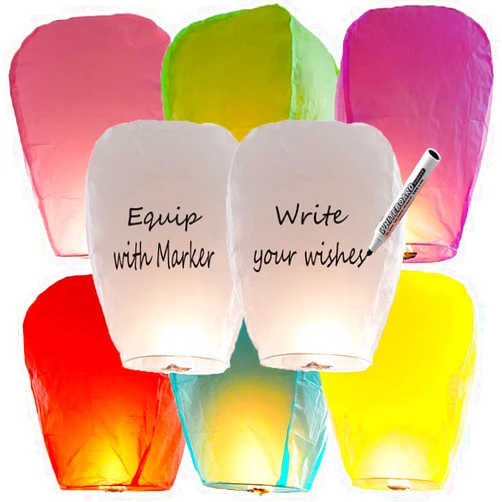 AliciMenard Lanterns to Release in Heaven for 20-Color,Chinese Lantern were The Highlight of Party! Wish Lanterns for Memory of Family,Chinese Lanterns Easy to Use, Paper Lantern are Biodegradable