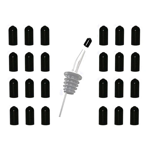 Barwareaffair 24 Black Plastic Pour Spout Dust Cap Covers Universal Dust and Bug Protection