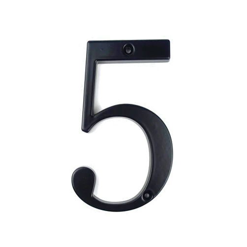 HASWARE House Number Sign 4 inch Modern Door Numbers Signage Plaque Street Home Address Numerals Zinc Alloy (5, Black)