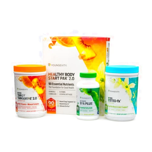 Youngevity Healthy Body Start Pak 2.0 | Complete All-in-One Nutrition | 60 Minerals, 16 Vitamins, 12 Amino Acids, 6 Essential Fatty Acids | Whole Foods, Pre/Probiotics + Bone Formula