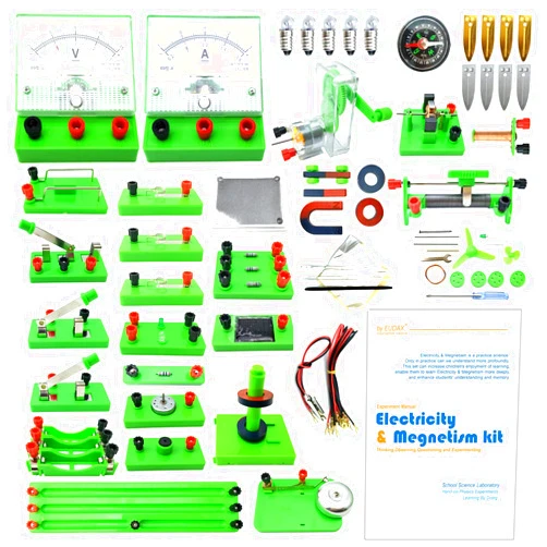 EUDAX School Physics Labs Basic Electricity Discovery Circuit and Magnetism Experiment kits for High School Students Electromagnetism Elementary Electronics