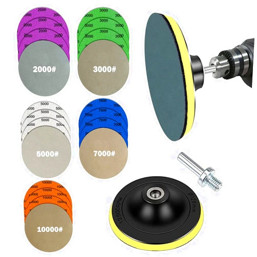 Depvko Water Grit Sandpaper 2000/3000/5000/7000/10000 and 5-inch Backing Pad Set, Wet Dry Electric Hook &Loop Sanding Disc with Pad, Grinding Abrasive Paper and Orbital Sander Polisher