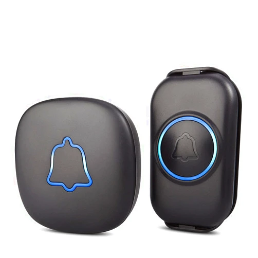 HIPOMOG Wireless Doorbell, Professional Waterproof Mini Doorbell 1,300ft Range Loud Enough with 55 Melodies,4 Volume Levels and Mute Mode Door Chimes & LED Flash (Black)