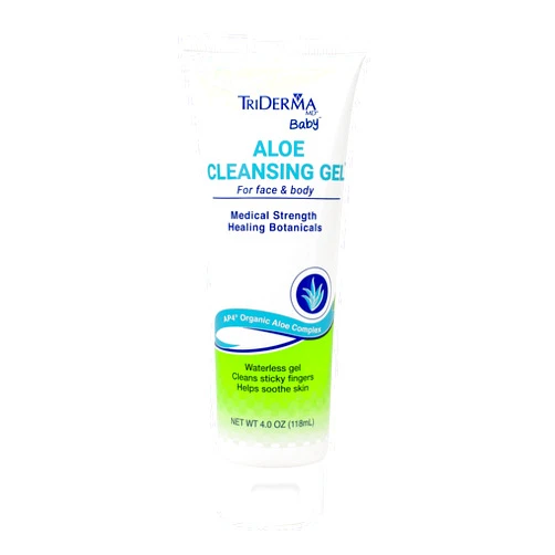 TriDerma Baby Aloe Cleansing Gel for Face and Body (4 oz)