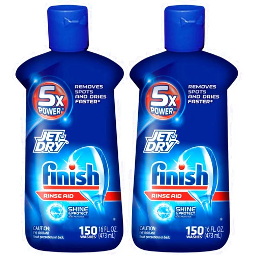 Finish Jet Dry Finish Jet-Dry Rinse Aid, 16oz, Dishwasher Rinse Agent & Drying Agent (Pack of 2)