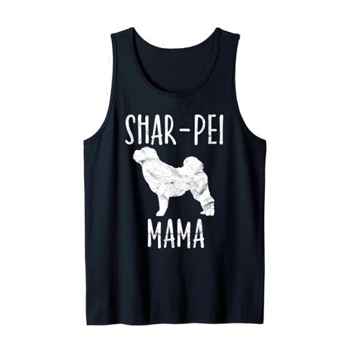 Retro Shar-Pei Mom Gift Pet Lover Clothes Vintage Shar-Pei Mama Gift Sharpei Mom Dog Owner Mother Tank Top