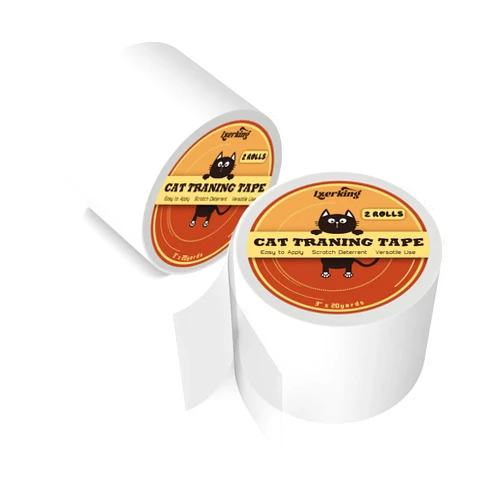 Lzerking Cat Scratch Tape 2 Rolls Cat Furniture Protector Tape Clear Double Sided Tape Cat Repellent Tape for Effective Scratch Control 3in×20 Yards