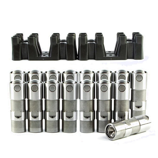 FLAMPETUS Hydraulic Roller Lifters and 4 Guides Trays Replace for 12499225 12595365 Compatible with Chevy GM LS1 LS2 LS3 LS6 LS7 4.3L 4.8L 5.3L 5.7L 6.0L Engine