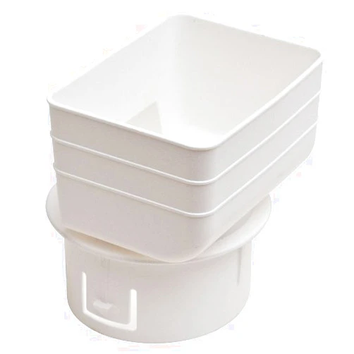 JNAB Universal Downspout to Drain Pipe Tile Adapter (White, 3x4x4)