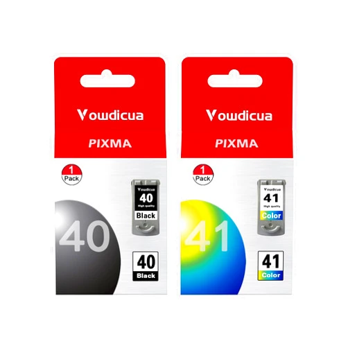 Vowdicua PG-40 CL-41 Ink Cartridges 40 and 41 Cartridge - High Capacity Compatible for Canon PIXMA MX310 MP140 MP170 MP180 MP190 MP210 iP1600 iP2600 FAX-JX200 Printer, 2 Pack (Black, Tri-Color)