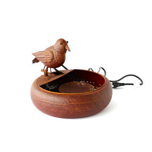 Park Hill Collection Folk Art Little Bird Fountain Spitter with Pump is Great Decor for Patio, Deck and Home, Folk Art Inspired Metalwork, 12x12x8 Inches