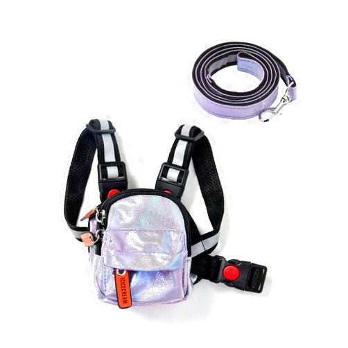 Icicecream Dog Backpack Harness with Leash Backpack for Dogs Adjustable Dog Pack Reflective Strips Night Safe Outdoor Travel Hiking Walking Harness Backpack for Small Medium Dogs