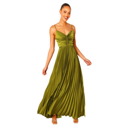 Petal & Pup Womens Naira Pleated Maxi Dress